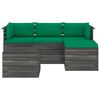 vidaXL Salon palette de jardin 5 pcs avec coussins Bois de pin massif