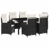 vidaXL Ensemble de repas ext&eacute;rieur 7 pc Noir et blanc cr&egrave;me polyrotin