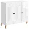 vidaXL Buffet Blanc brillant 89 x 34,5 x 80 cm Bois d'ing&eacute;nierie