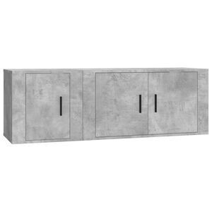 vidaXL Ensemble de meubles TV 2 pcs gris b&eacute;ton bois d'ing&eacute;nierie