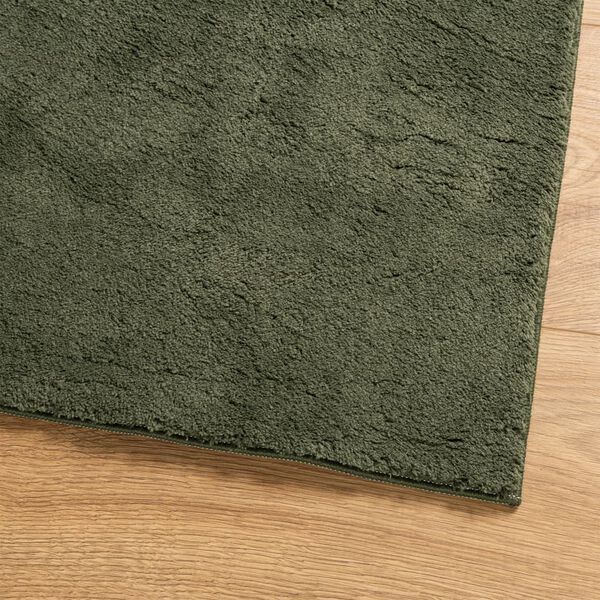vidaXL Tapis HUARTE &agrave; poils courts doux lavable vert for&ecirc;t 240x240 cm