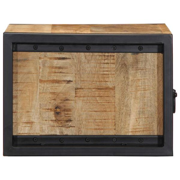 vidaXL Table de chevet 40x35x25 cm bois massif de manguier brut