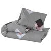 vidaXL Ensemble de housse de couette Gris 140x200 cm Coton