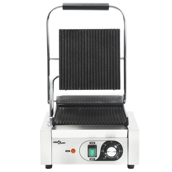 vidaXL Grill pour panini rainuré Acier inoxydable 1800 W 31x30,5x20 cm