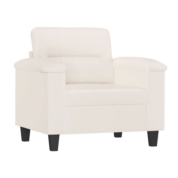 vidaXL Fauteuil avec repose-pied Beige 60 cm Tissu microfibre