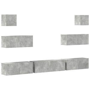 vidaXL Ensemble de meubles TV 7 pcs Gris b&eacute;ton Bois d'ing&eacute;nierie