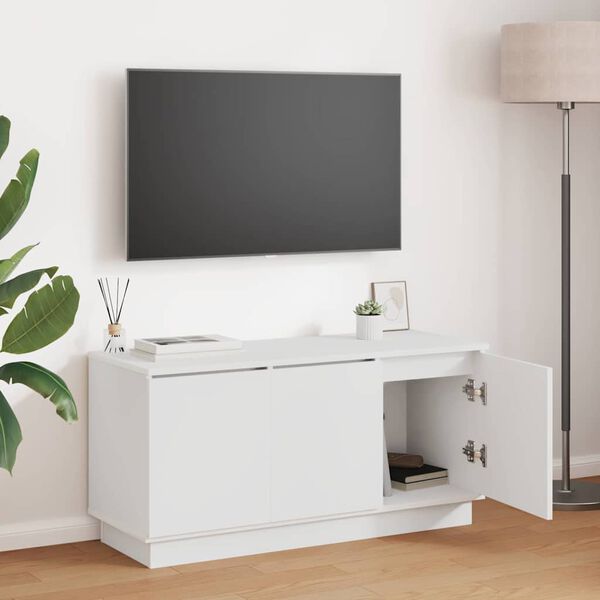 vidaXL Meuble TV Blanc 100 x 38 x 49 cm Bois d'ingénierie