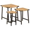 vidaXL Tables basses gigognes 3 pcs bois massif de manguier et fer