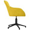 vidaXL Chaise pivotante de bureau Jaune Velours