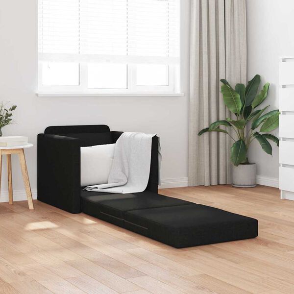 vidaXL Canap&eacute;-Lit 60cm Noir tissu