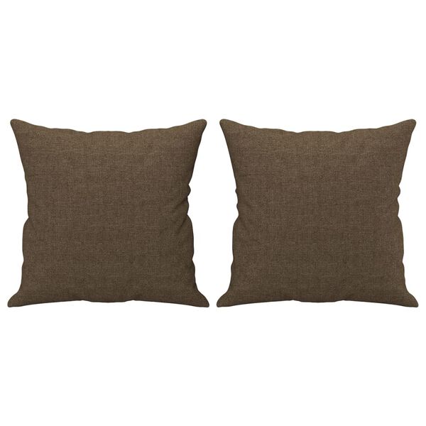 vidaXL Coussins d&eacute;coratifs lot de 2 Marron 40x40 cm Tissu