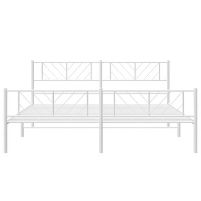 vidaXL Cadre de lit métal sans matelas et pied de lit blanc 193x203 cm