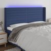 vidaXL T&ecirc;te de lit &agrave; LED Bleu 203x16x118/128 cm Tissu