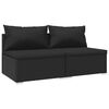 vidaXL Salon de jardin 2 pcs avec coussins R&eacute;sine tress&eacute;e Noir