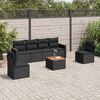 vidaXL Salon de jardin 7 pcs avec coussins noir r&eacute;sine tress&eacute;e