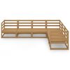 vidaXL Salon de jardin 6 pcs marron miel bois de pin massif