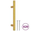 vidaXL Poign&eacute;es d'armoire 20 pcs dor&eacute; 96 mm acier inoxydable