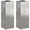 vidaXL Lumi&egrave;re de chemin LED solaire 2 pcs Argent&eacute; Acier inoxydable