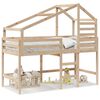 vidaXL Lit superpos&eacute; avec &eacute;chelle et toit sans matelas 90x190 cm