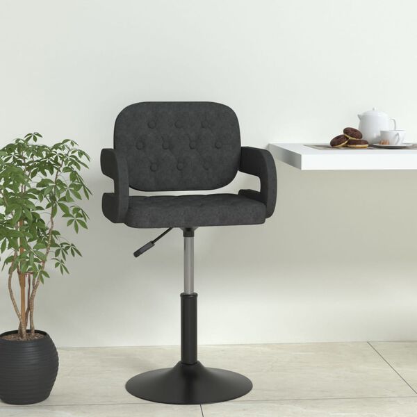 vidaXL Tabouret de bar Gris fonc&eacute; Tissu
