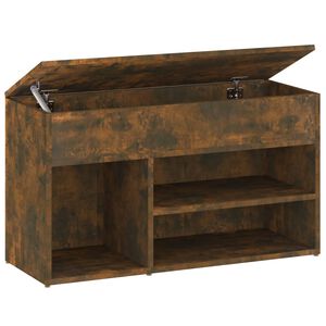 vidaXL Banc &agrave; chaussures Ch&ecirc;ne fum&eacute; 80x30x45 cm Bois d'ing&eacute;nierie