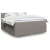 vidaXL Sommier &agrave; lattes de lit avec matelas Taupe 200x200 cm Tissu
