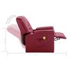 vidaXL Fauteuil de massage inclinable rouge bordeaux similicuir