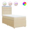 vidaXL Sommier &agrave; lattes de lit avec matelas Cr&egrave;me 90x200 cm Tissu