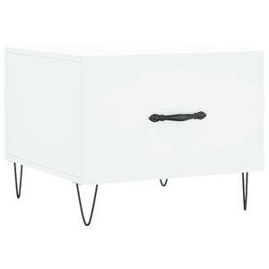 vidaXL Table basse blanc 50x50x40 cm bois d'ing&eacute;nierie