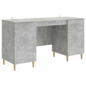 vidaXL Bureau Gris b&eacute;ton Bois d'ing&eacute;nierie 142,5 x 50 x 75 cm