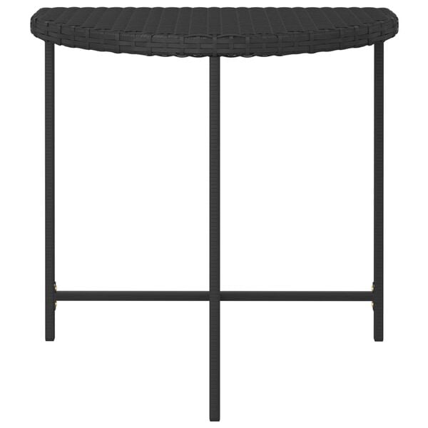 vidaXL Table de jardin Noir 80x50x75 cm R&eacute;sine tress&eacute;e