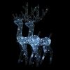 vidaXL D&eacute;corations de No&euml;l de renne Acrylique 2 pcs 128 cm Blanc froid