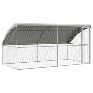 vidaXL Kennel pour Chiens 2 pc Argent&eacute; 4 x 2 x 2 m Acier galvanis&eacute;