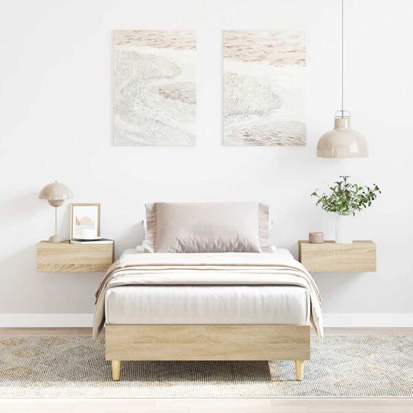 vidaXL Cadre de lit sans matelas chêne sonoma 90x200 cm