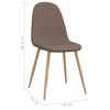 vidaXL Chaises à manger lot de 2 taupe tissu