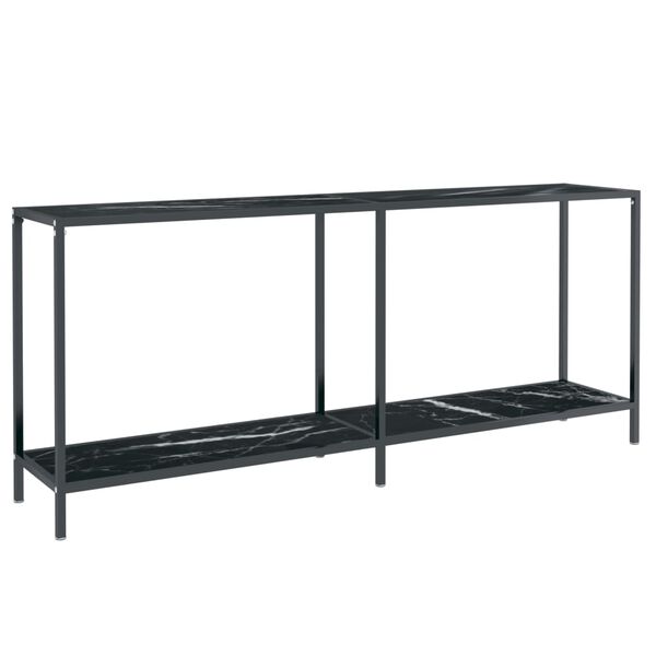 vidaXL Table console Noir 180x35x75,5 cm Verre tremp&eacute;