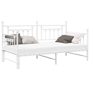 vidaXL Cadre de lit de jour Blanc 90 x 190 cm Acier