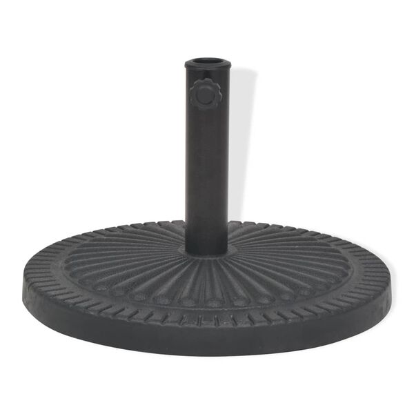 vidaXL Socle de parasol Résine Rond Noir 14 kg