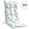 vidaXL Coussins de chaise &agrave; dossier haut lot de 4 mod&egrave;le de feuille