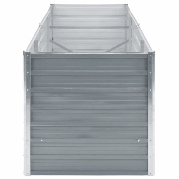vidaXL Lit sur&eacute;lev&eacute; de jardin Acier galvanis&eacute; 240x80x77 cm Gris