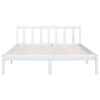 vidaXL Cadre de lit sans matelas blanc bois massif