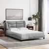 vidaXL Cadre de lit avec LED sans matelas Hvar gris clair 140x190 cm tissu