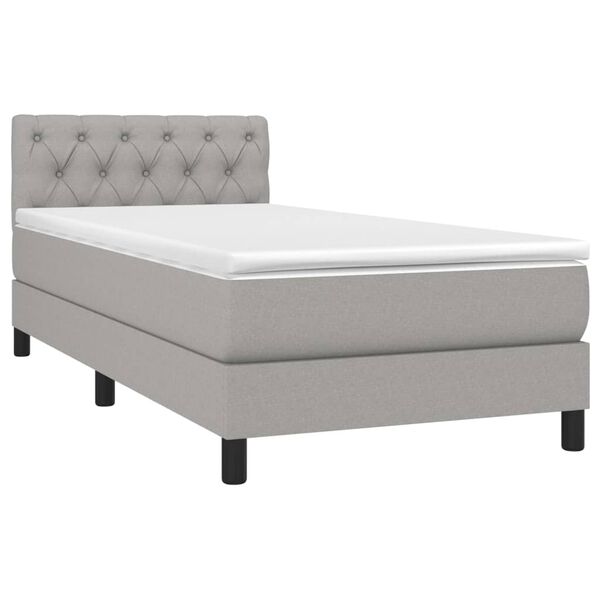 vidaXL Sommier &agrave; lattes de lit avec matelas et LED Gris clair 80x200cm