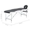vidaXL Table de massage pliable 4 zones Aluminium Noir et blanc