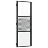 vidaXL Porte en verre 76 x 3,5 x 201,5 cm Aluminium Noir