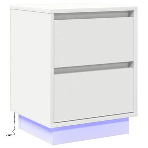 vidaXL Cabinet de chevet Blanc 39 x 34,5 x 50 cm Bois d'ing&eacute;nierie