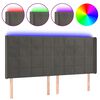vidaXL T&ecirc;te de lit &agrave; LED Gris fonc&eacute; 203x16x118/128 cm Velours