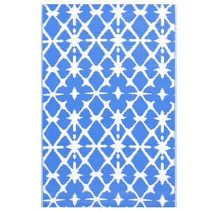 vidaXL Tapis d'ext&eacute;rieur ARAKIL bleu et blanc 80x150 cm PP