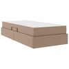 vidaXL Lit avec rangement et matelas 2 pcs Cappuccino Cuir
