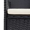 vidaXL Ensemble &agrave; manger de jardin coussins 7pcs R&eacute;sine tress&eacute;e Noir